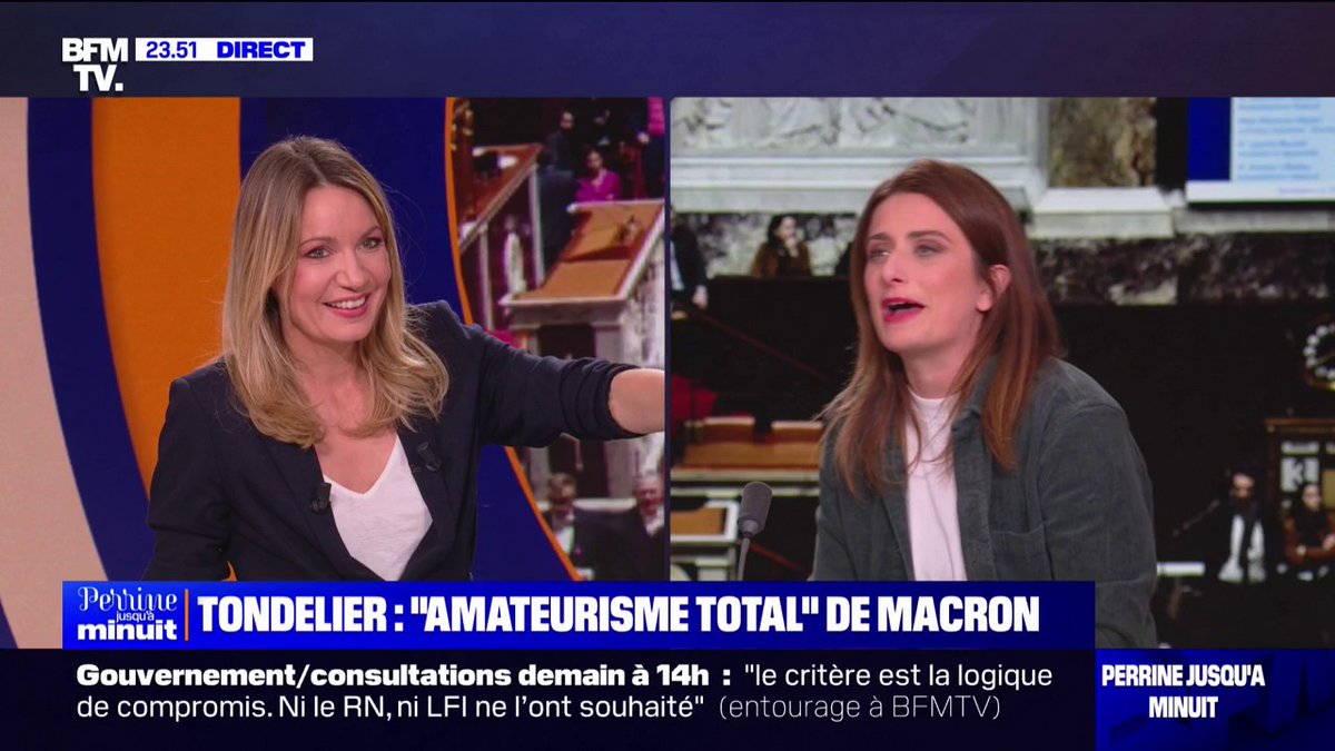 Consultations à l'Élysée: "On ne va pas rencontrer Emmanuel Macron. On va rencontrer les autres forces politiques", déclare Marine Tondelier (les Écologistes)