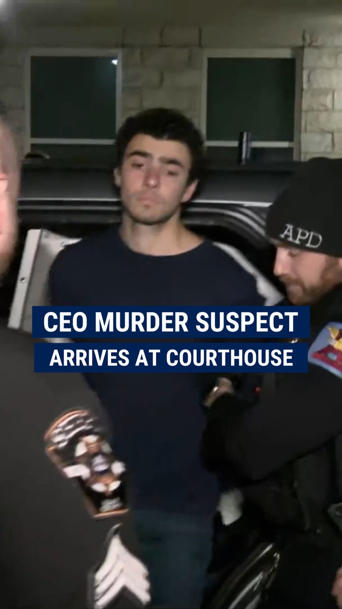 26-year-old Luigi Mangione, the suspect in UnitedHealthcare CEO Brian Thompson's murder, arrived at the Blair County Court House in Hollidaysburg, Pennsylvania for a preliminary arraignment after being caught at a McDonald's.
