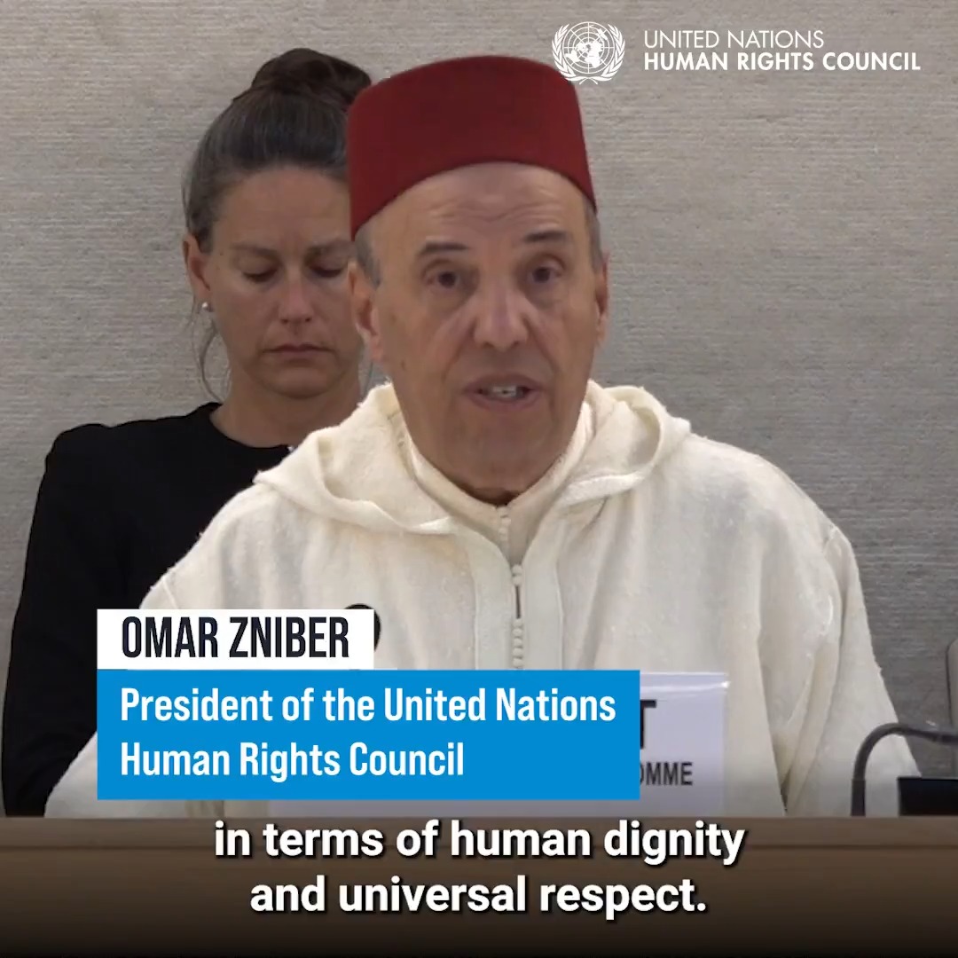 "By defending human rights, we can prevent harm before it happens. "By advancing human rights, we create a fairer world. "By protecting human rights, we protect our future." - United Nations Human Rights Council President Omar Zniber #HumanRightsDay #OurRightsOutFuture