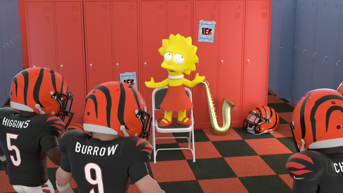 Lisa fired up the Bengals while Moe got the Cowboys ready pregame 🔥 Simpsons Funday Football on Disney+ and ESPN+ |