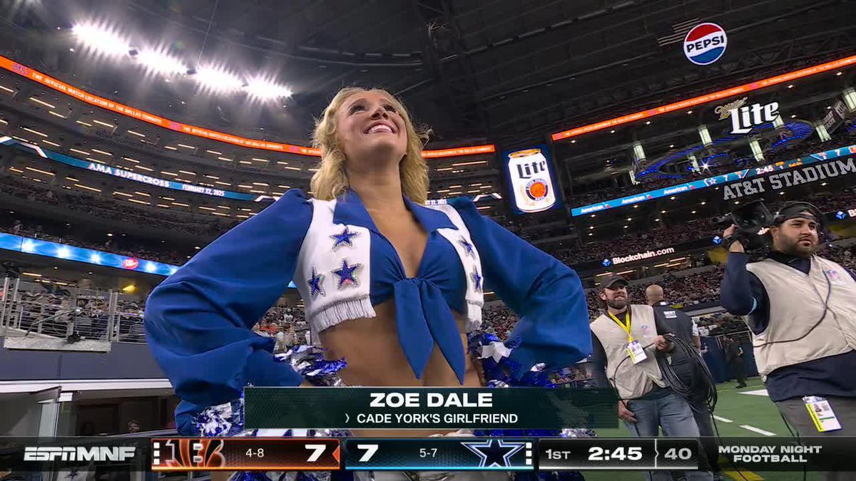 Bengals kicker Cade York was signed just in time to kick in front of his girlfriend, who is a Dallas Cowboys cheerleader 💙 #CINvsDAL | ABC, ESPN