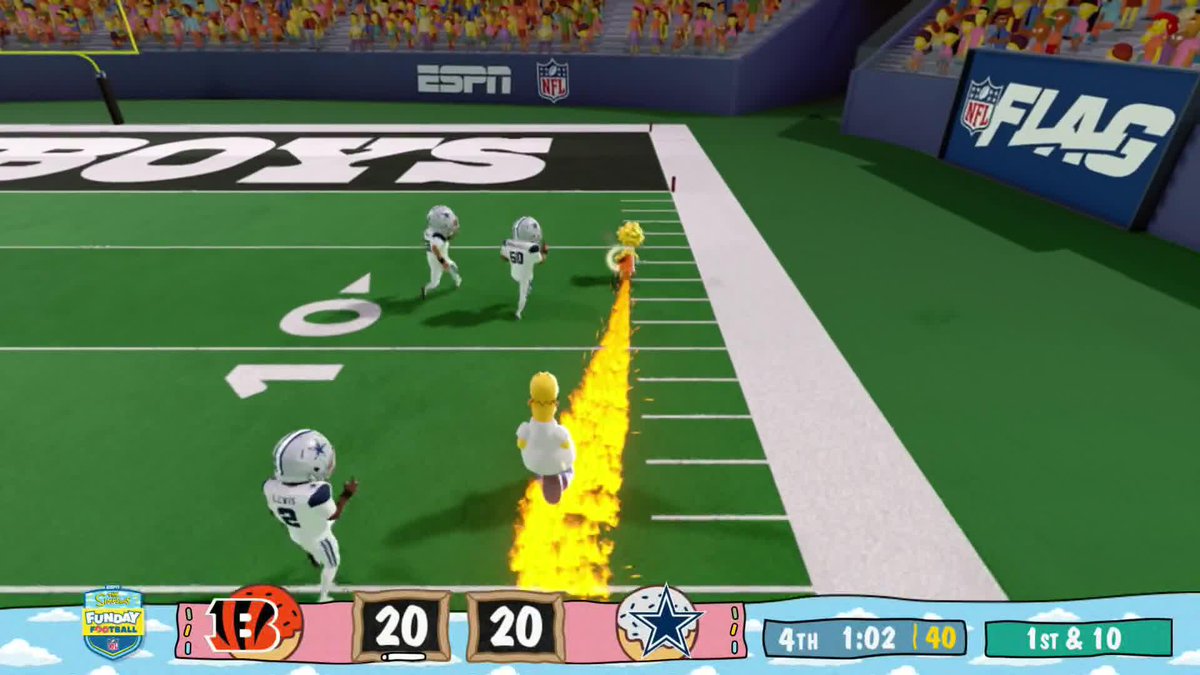 LISA BURNED HOMER FOR THE 40-YARD TD! 🔥 Simpsons Funday Football on Disney+ and ESPN+ |