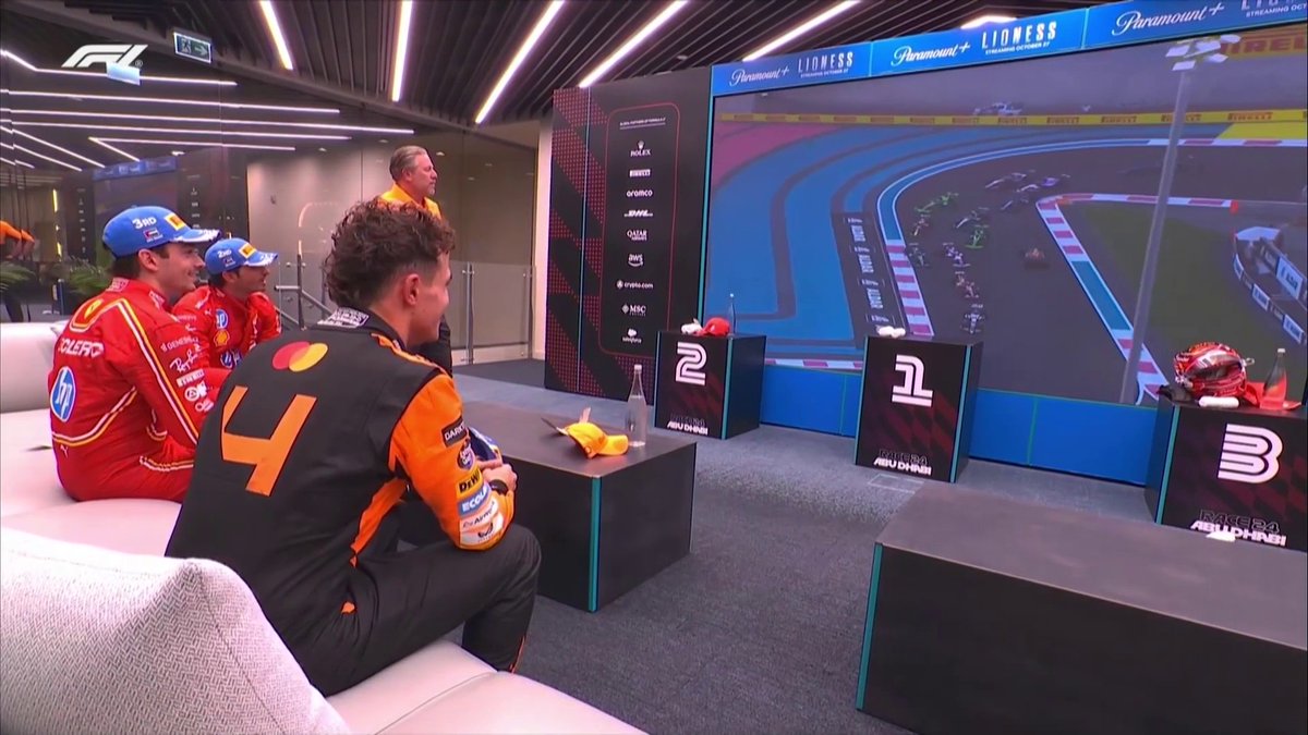 "On the outside baby !" 😎 Leclerc fier de son dépassement du 1er tour et un débat sur le titre constructeurs : c'est le menu de la cool room d'Abu Dhabi ! 🇦🇪 #AbuDhabiGP #F1