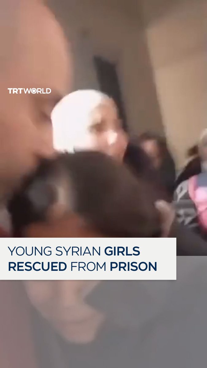 A viral video captures the moment young Syrian girls were freed from a prison run by the collapsing regime in Syria