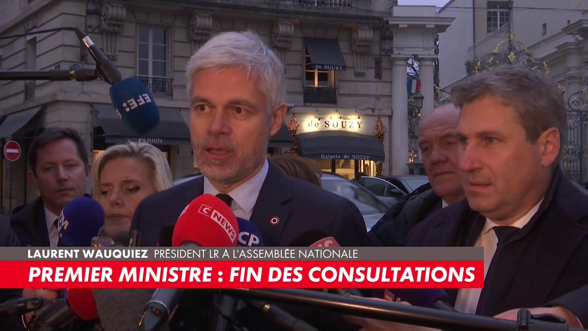 Laurent Wauquiez, président LR à l'Assemblée nationale : «Il y a un cas de figure où la droite républicaine votera une motion de censure : en cas de gouvernement comportant des membres de la France insoumise avec le programme du NFP», dans #180minutesInfo