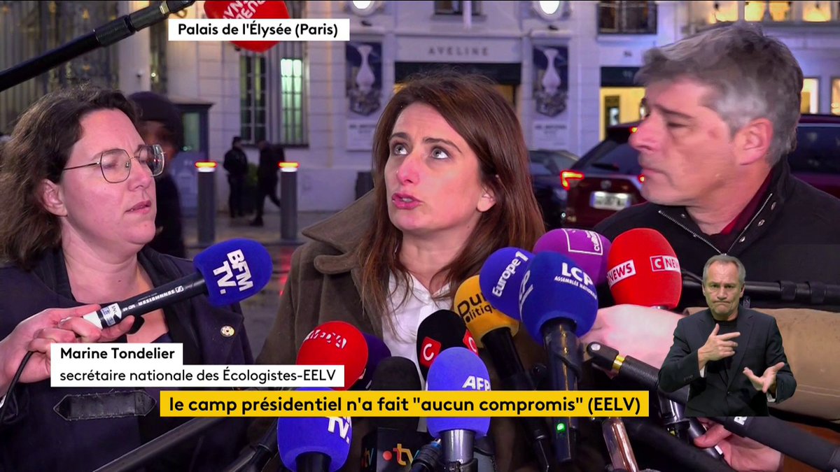 🔴 DIRECT - "Je sors sans pouvoir vous dire que le camp présidentiel a bougé d'un iota sur rien", affirme Marine Tondelier à la sortie de l'Élysée.