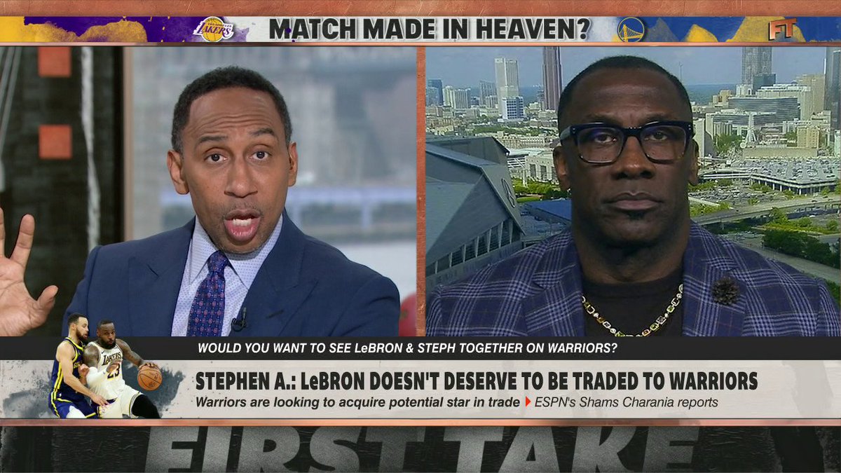 .Stephen A Smith doesn't want to see LeBron and Steph play on the same team together 👀 "I don't want to see it because LeBron James does not deserve it." 😳