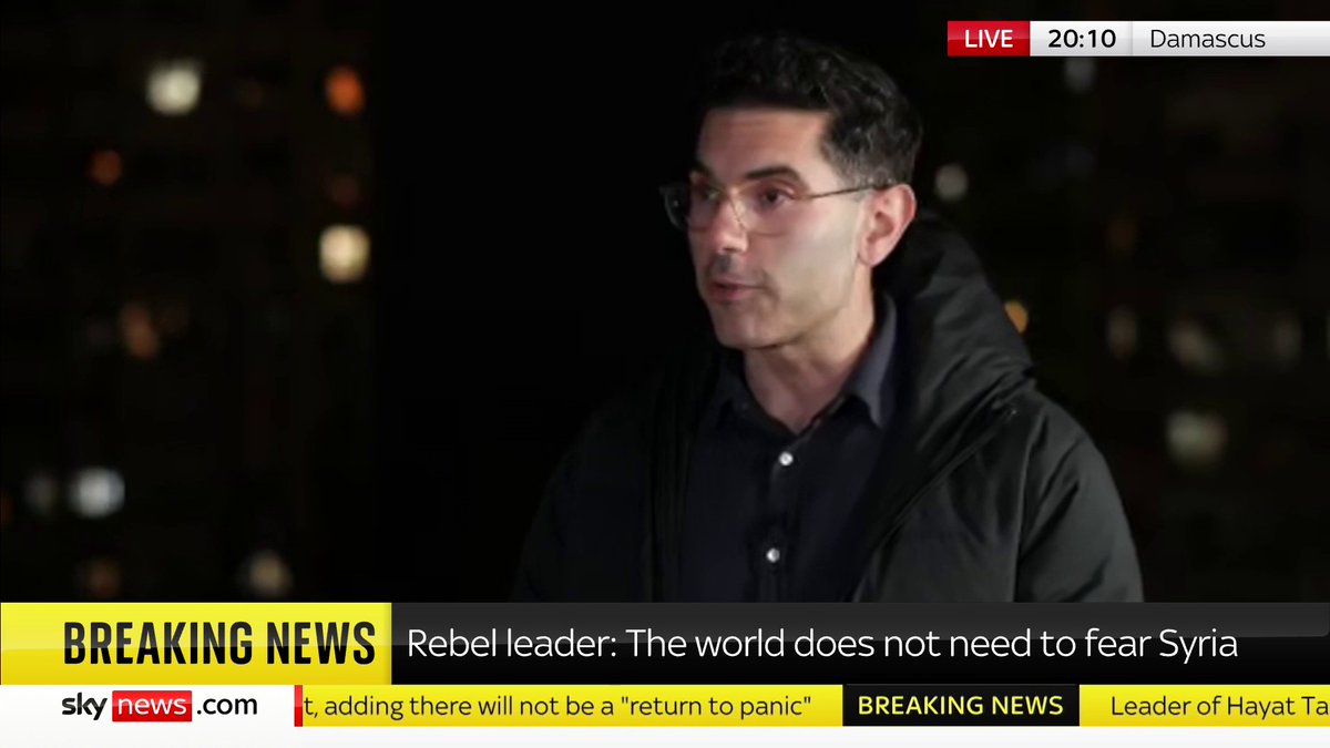 Foreign countries have nothing to fear from Syria after Bashar al Assad's regime was overthrown, the leader of the rebel group that ousted the previous government has told Sky News. Zein Jaafar gives his analysis. 📺 Sky 501