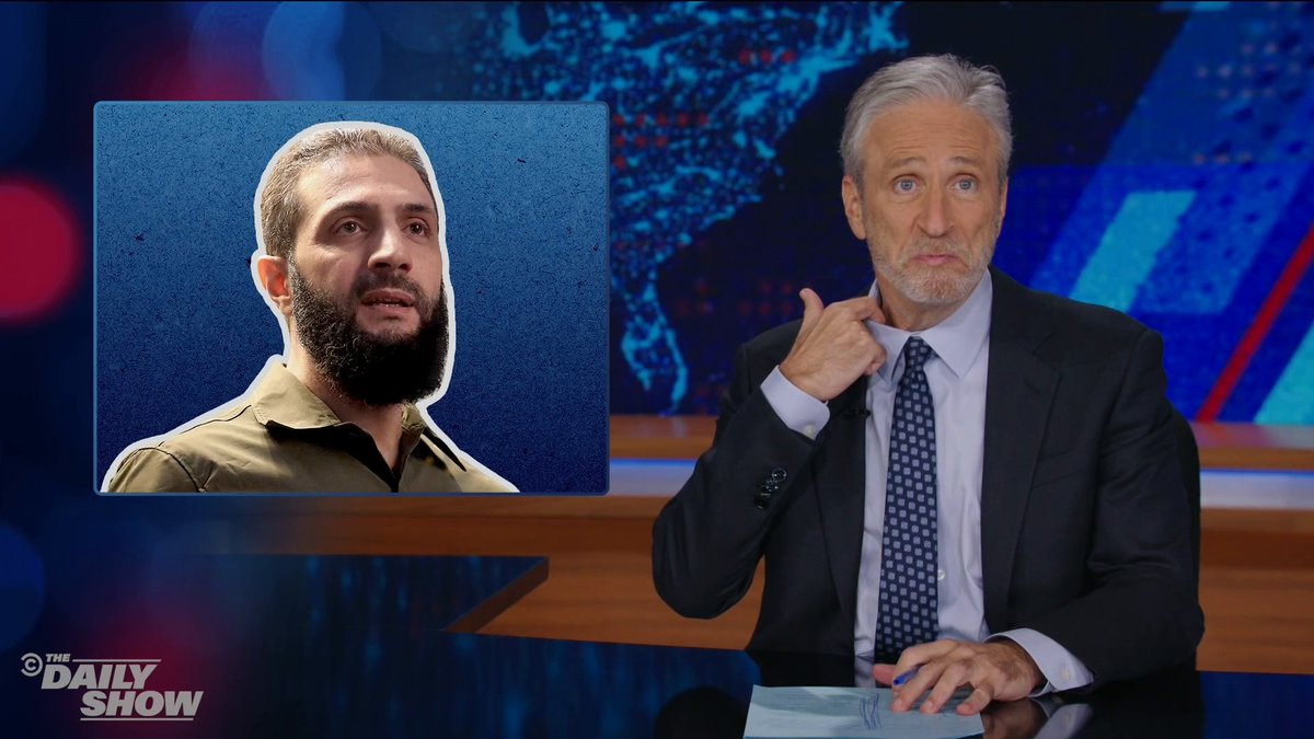 🇺🇸🇸🇾 Jon Steward introduces Al Jolani “How many terrorist groups is this guy in?”🤣