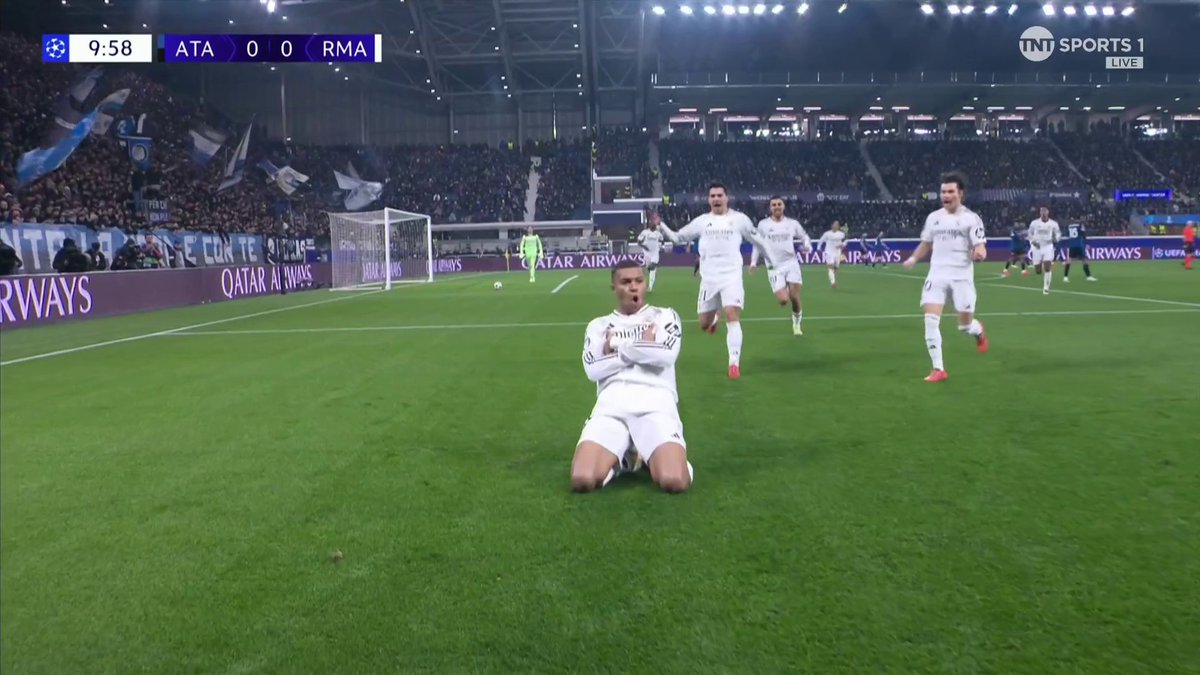 The touch and finish 😮‍💨 Kylian Mbappé secures his 50th #UCL goal 🌟 📺 TNT Sports &amp; discovery+ UK