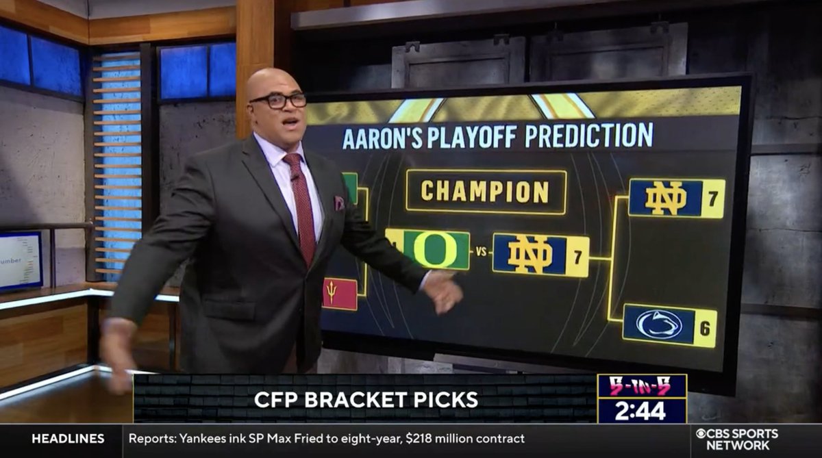 Time for Inside College Football's FULL CFP predictions 👀 Brian B.J. Jones, Rick Neuheisel, Randy Cross &amp; Aaron Taylor are all rolling with the Oregon Football Ducks to win the national title 🦆🦆