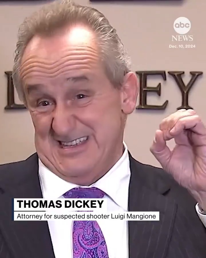 🚨BREAKING: Luigi Mangione’s lawyer, Thomas Dickey, says there is no evidence linking his client to the shooting of UnitedHealthcare CEO Brian Thompson, per ABC.