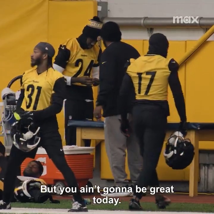 VIDEO: #Steelers coach Mike Tomlin spoke with Joey Porter Jr. about his holding penalties Tomlin: “Sometimes I think you care more about that sh*t than I do” Joey: “Just want to be great” Tomlin: “You’ll be great, but you’re not gonna be great today”