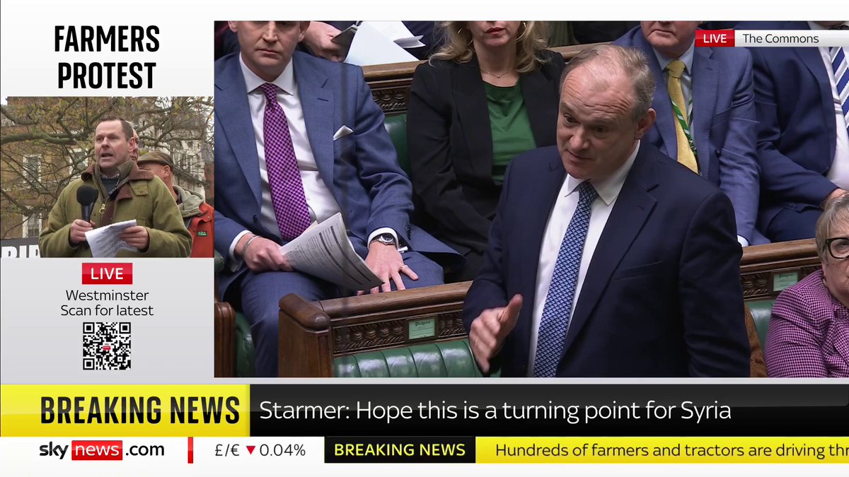 "Will the PM change course and recognise the vital role that British family farmers play?" - Sir Ed Davey. PM Sir Keir Starmer defends the chancellor's budget, saying a "record number of funding" is going into farming over the next two years. #PMQs