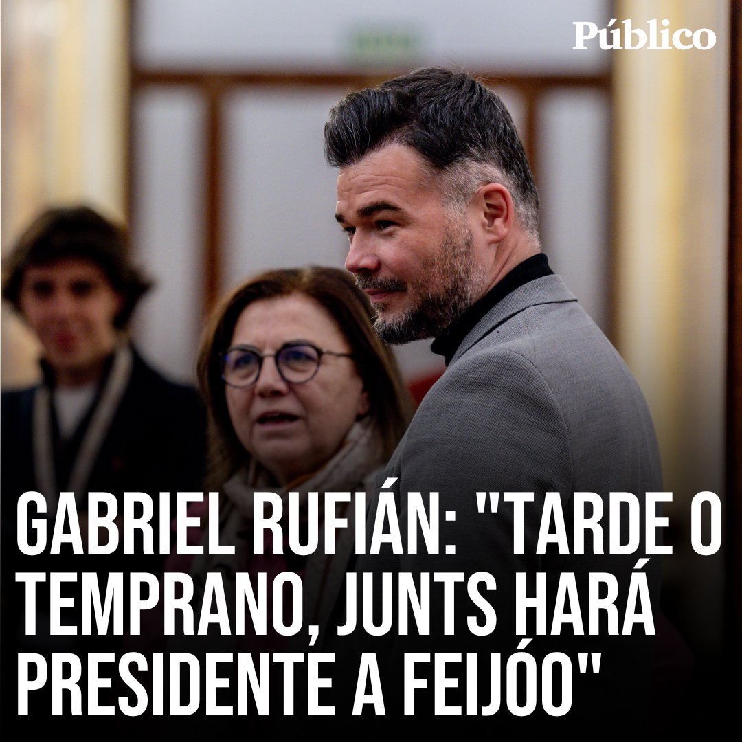 Gabriel Rufián cree que "Junts hará, tarde o temprano, presidente a Feijóo"