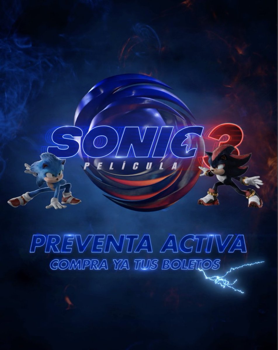 ¡Preventa activa, preventa activa! Ya puedes conseguir tus boletos para #Sonic3, que llegará este 25 de diciembre. 🤩💙🎬 Cómpralos aquí 👉
