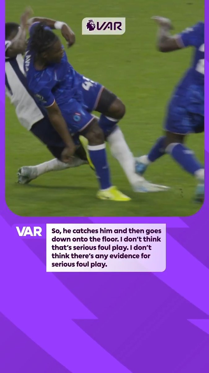 Audio from the VAR review of Moises Caicedo's challenge on Pape Sarr from Sunday's Tottenham v. Chelsea fixture has been released. 🔊