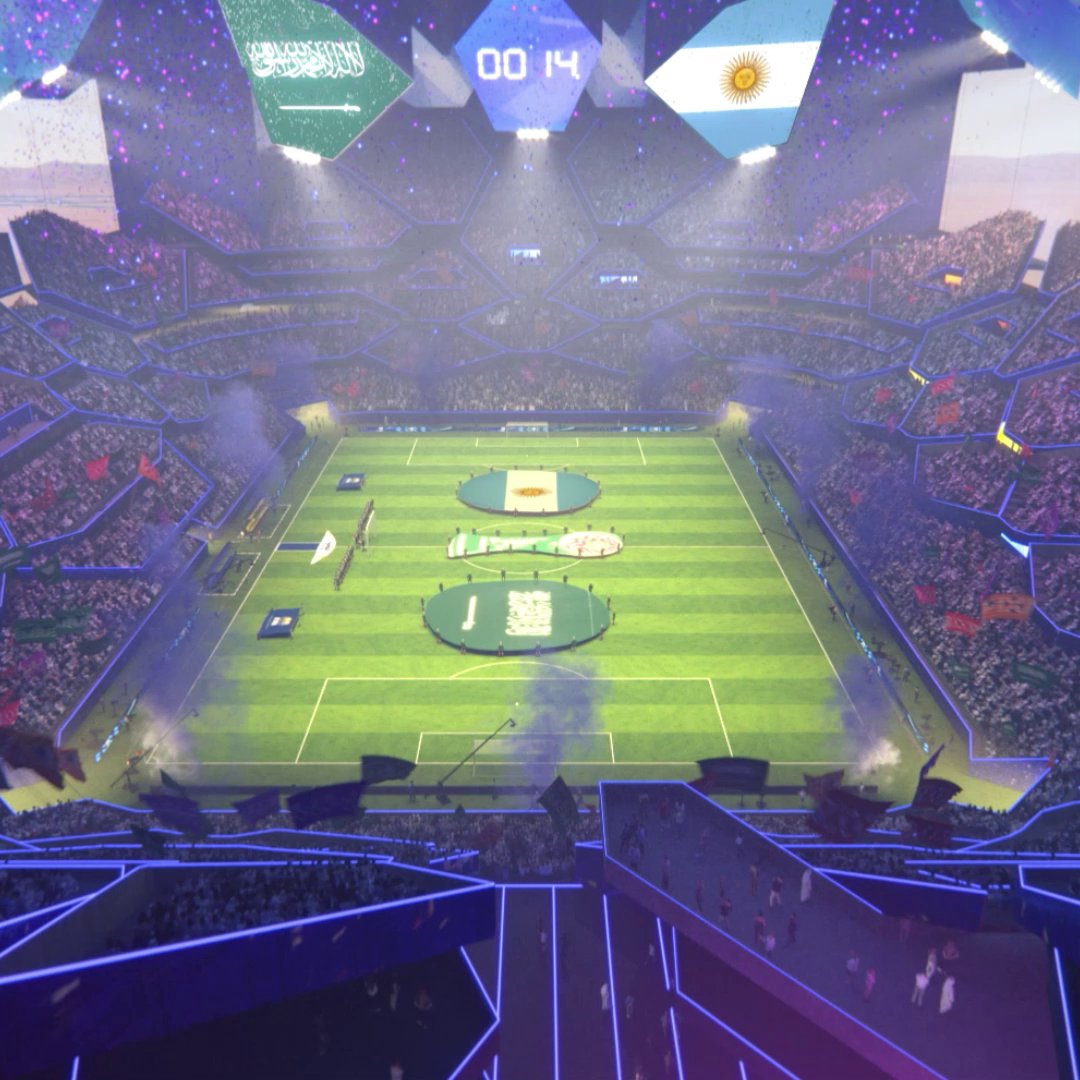 From the land of the future, we proudly present the #NEOMStadium. #WelcomeToSaudi34 #Saudi34 #NEOM Saudi Arabia FIFA World Cup 2034™️