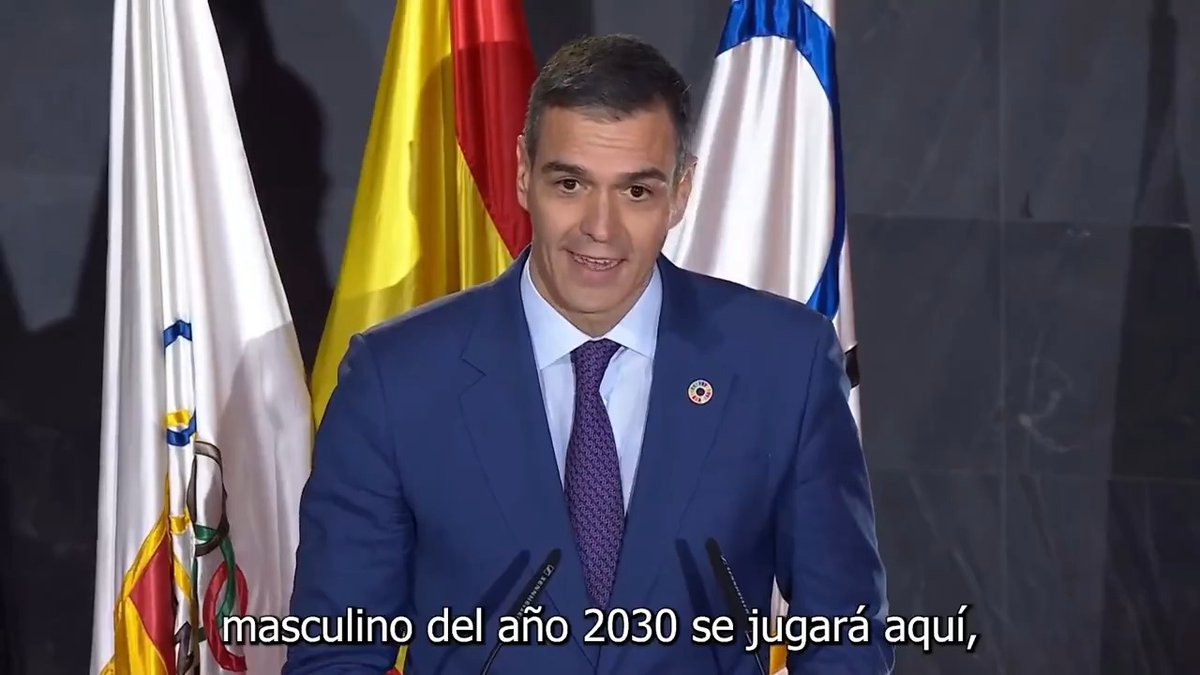 La FIFA ha confirmado que el Mundial de Fútbol Masculino de 2030 se jugará aquí, en España. Junto a Portugal y Marruecos, celebraremos un acontecimiento histórico que servirá para poner en valor las maravillas de nuestro país y nuestro fútbol. Es un gran día para todos.
