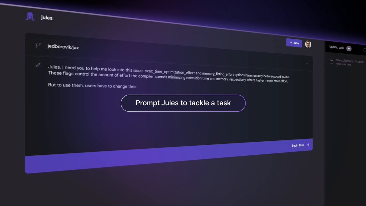 Meet your new coding sidekick! 🤝 From the minds at @labsdotgoogle and @googledeepmind, Jules is an experimental AI-powered code agent integrated with GitHub. Available to trusted testers, it's designed to help devs fix bugs and other code issues. →