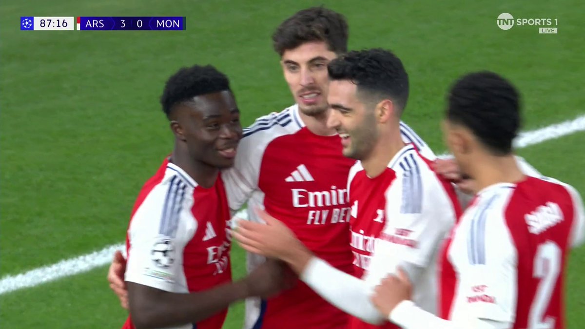 It's another for Arsenal, this time through Kai Havertz 💥 Bukayo Saka get an assist on top of his 2️⃣ goals tonight 🤩 📺 TNT Sports &amp; discovery+ UK