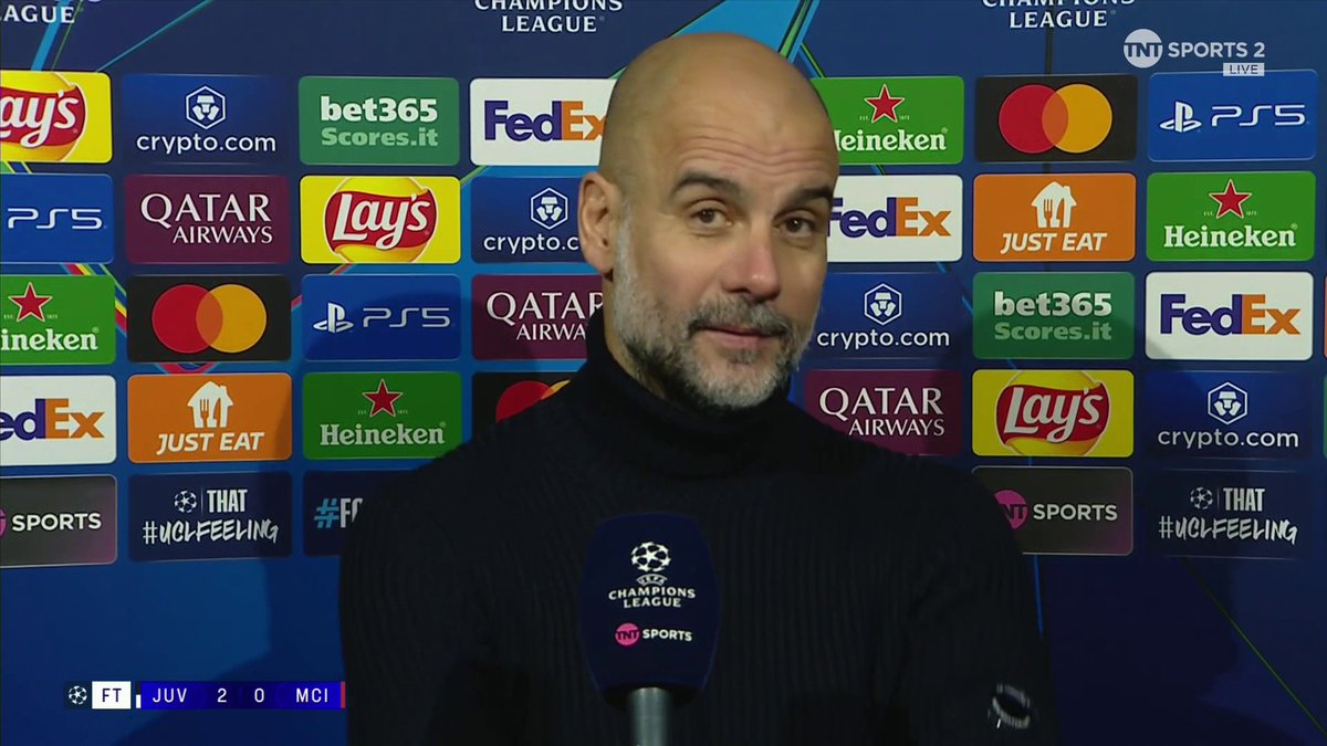 Pep Guardiola 🇪🇸 après la nouvelle défaite de Man. City : « 𝗢𝗻 𝗮 𝗯𝗶𝗲𝗻 𝗷𝗼𝘂𝗲́. 𝗧𝗿𝗲̀𝘀 𝗯𝗶𝗲𝗻 𝗷𝗼𝘂𝗲́. […] 𝗝𝗲 𝘀𝘂𝗶𝘀 𝘀𝗶 𝗳𝗶𝗲𝗿 𝗱𝗲 𝗺𝗲𝘀 𝗷𝗼𝘂𝗲𝘂𝗿𝘀. » 🤔 🎥 Football on TNT Sports