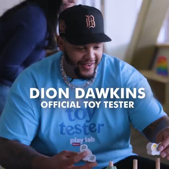 This is a BIG job for Dion Dawkins… Meet Fisher-Price®’s newest toy tester! #BillsMafia