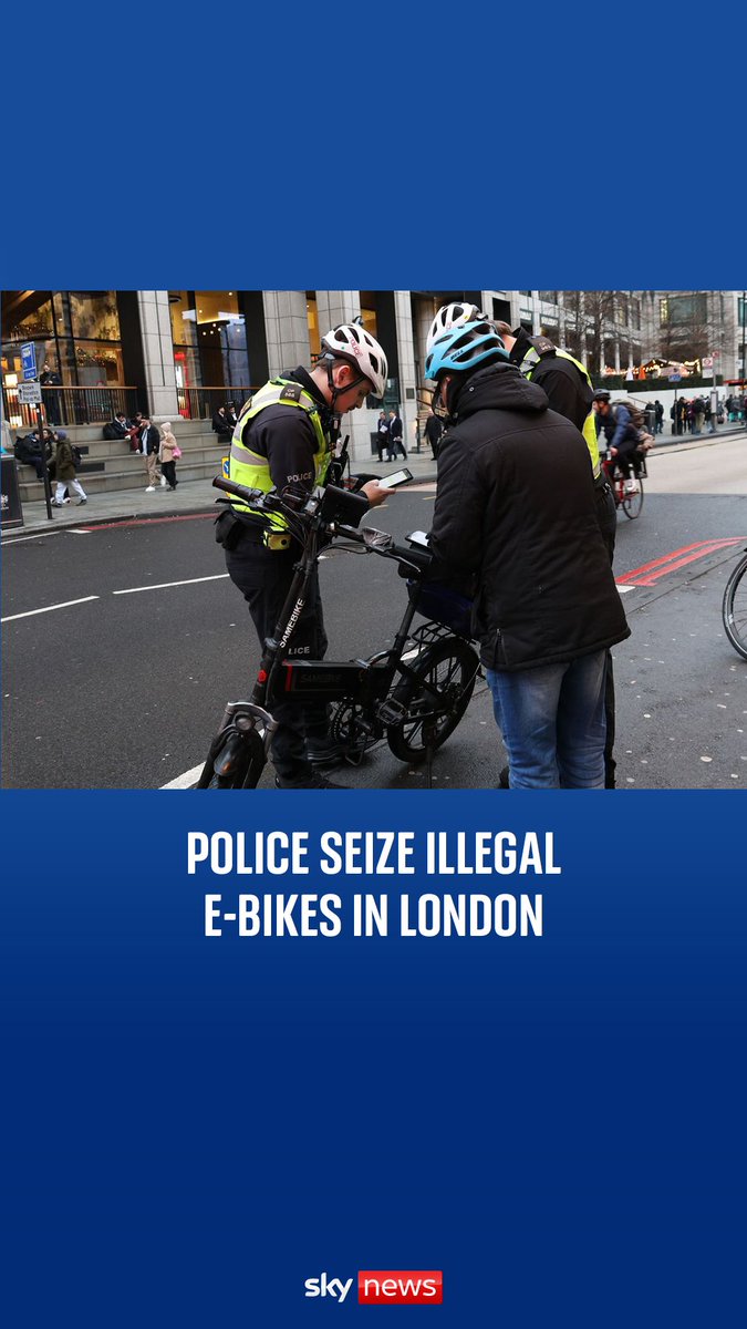 Police seize illegal e-bikes and e-scooters on streets of London. Crimes involving the vehicles have soared by more than 730% in the last five years.