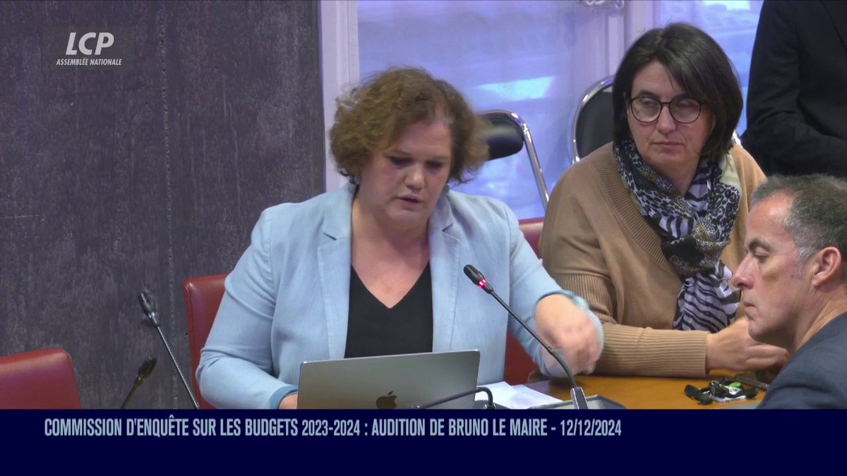 Audition de Bruno Le Maire : "Un minimum d'humilité aurait été bienvenu face à l'état de dégradation des comptes et de la situation financière dont, en tant que ministre ces sept dernières années, vous êtes bien sûr le responsable", déclare Estelle Mercier. #DirectAN