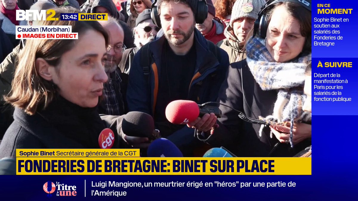 💬 S’il abroge la réforme des retraites c’est qu’il a renouvelé son logiciel" En déplacement aux Fonderies de Bretagne, Sophie Binet, secrétaire générale de la CGT, répond à l'hypothèse de François Bayrou comme Premier ministre