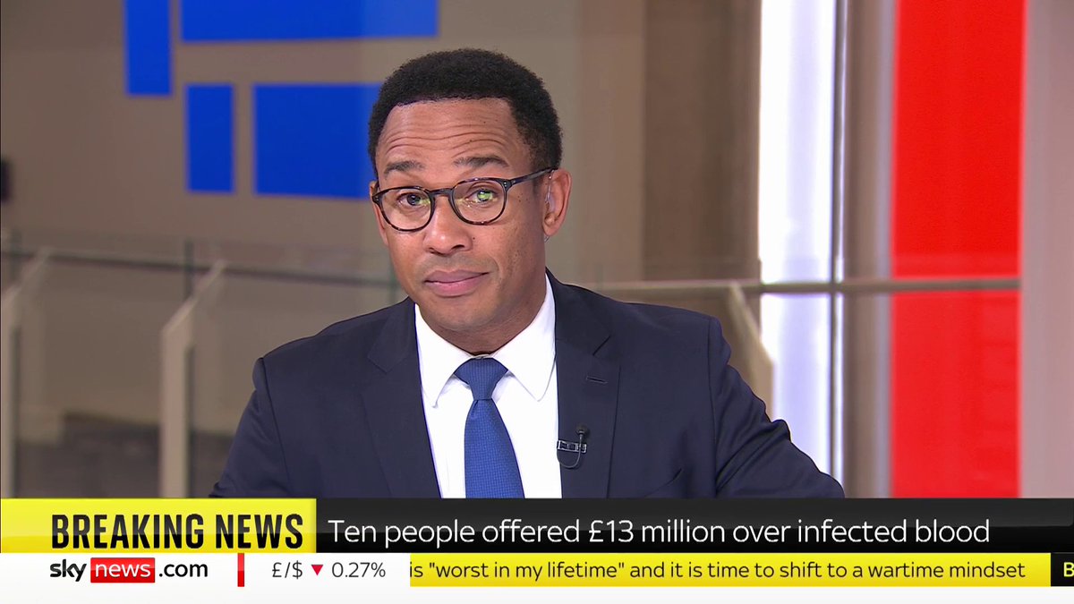 BREAKING: The government has announced the first compensation payments have been accepted by some victims of the infected blood scandal. Ten people have been offered compensation totalling over £13 million, the Cabinet Office said 📺 Sky 501