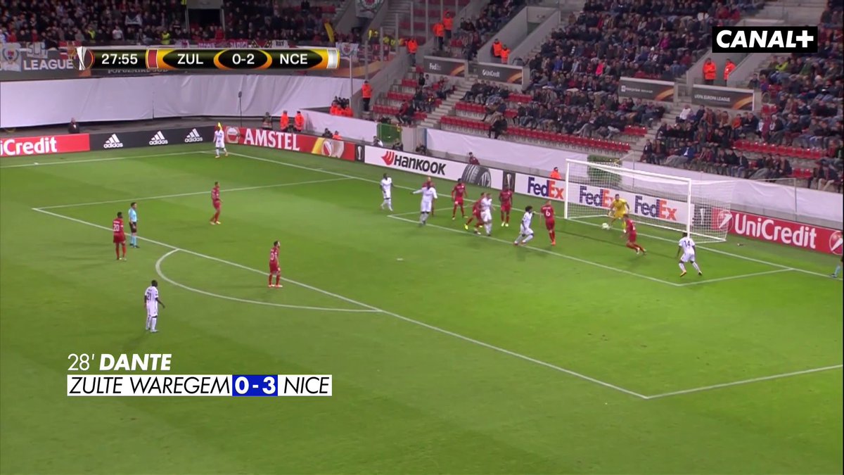 Le 14 septembre 2017, les Niçois se déplaçaient sur la pelouse de Zulte Waregem avec à la clé, une pluie de buts 🔥 Ce soir, Nice retrouve un adversaire belge et joue sa survie en Ligue Europa, ne manquez pas cette rencontre à 18h45 sur C+FOOT 🖥️ #USGOGCN | #UEL