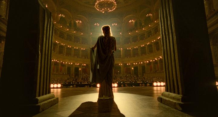 "There is no life away from the stage." Angelina Jolie is Maria Callas in Pablo Larraín's MARIA. Watch now on Netflix in the US.