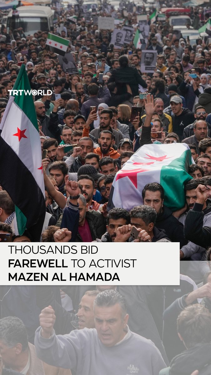 Thousands gathered in Damascus for the funeral of Syrian activist Mazen al Hamada. Imprisoned upon his return from Europe in 2020, his body was found with signs of torture in the infamous Sednaya Prison — one of many uncovered following the fall of Bashar al Assad’s regime