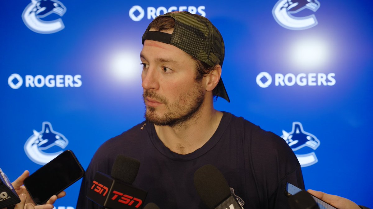 "I'm excited to play. I want to play. Fun game to play against the defending champions. Happy to be around the guys and looking forward to tonight." 🗣 J.T. Miller meets with the media ahead of tonight's matchup against the Florida Panthers. #Canucks | The Province