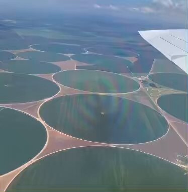 Região oeste da Bahia com chuva média de 1.000mm em 6 meses. Só uma safra é certa pois outros 6 meses chove ZEROmm. 2ª safra é arriscada demais. Mas com a irrigação esse risco cai próximo a zero e é a garantia de 2 ou mais safras por ano. #Agro never stops #OAgroNãoPara #Brasil🇧🇷
