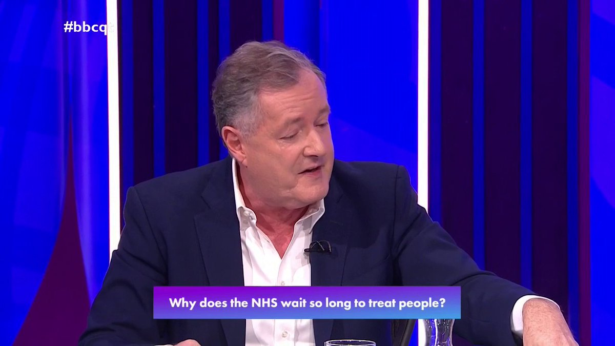 “Our A&E units are like warzones… I don’t want to hear any more pledges or promises” Broadcaster Piers Morgan says NHS treatment and staff are “fantastic”, but successive governments “failed” the healthcare system #bbcqt