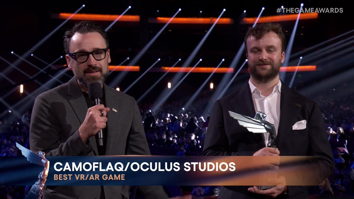 Congrats to Batman: Arkham Shadow on their big win for Best VR/AR Game! #TheGameAwards Meta Quest Camouflaj