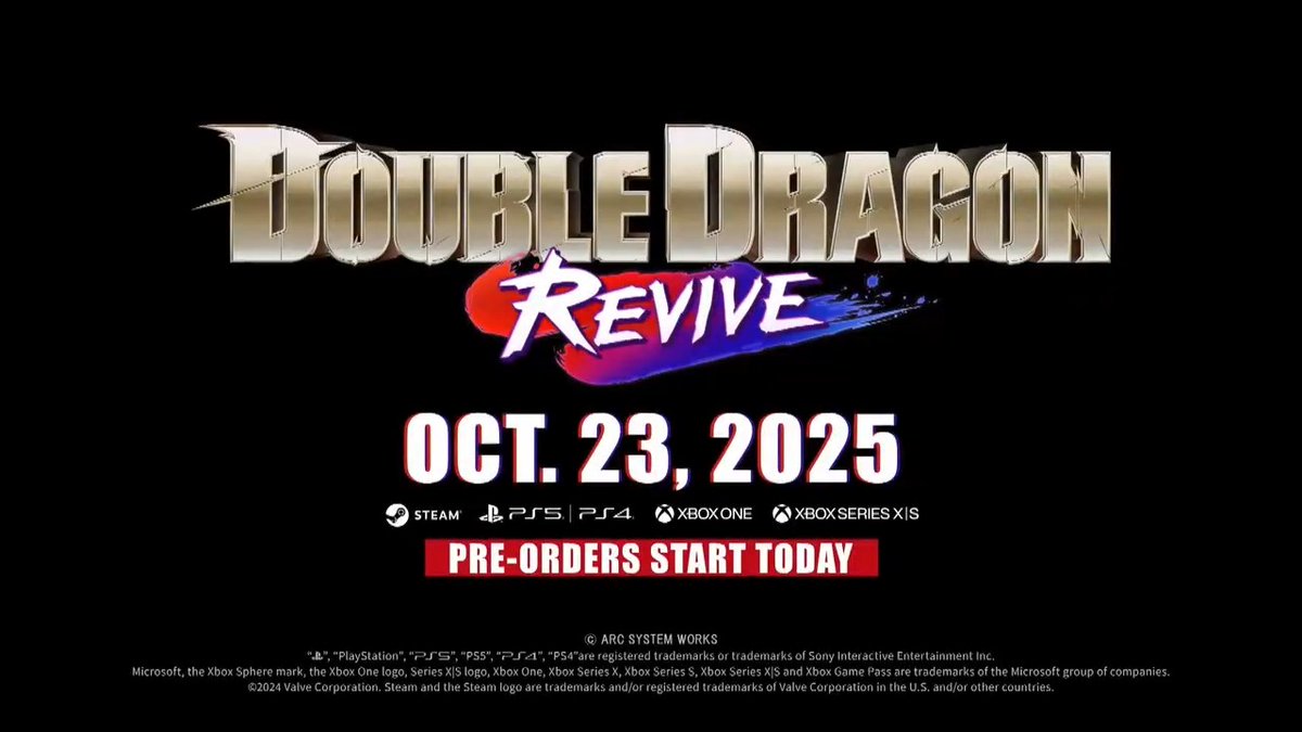 Double Dragon Revive has officially made its debut at #TheGameAwards ! Make sure to Pre-Order Double Dragon Revive today on Playstation, Xbox and Steam!
