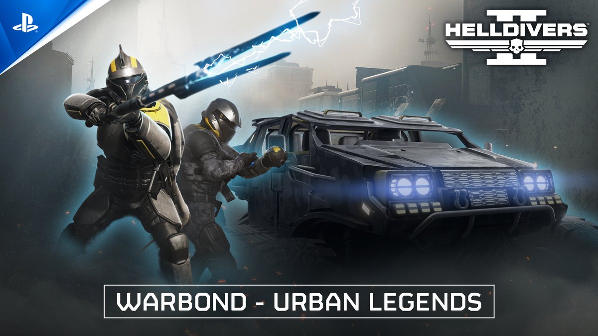 Helldivers, it’s time to make the streets safe again! The Ministry of Defense is authorizing the sale and distribution of the Urban Legends Premium Warbond, available starting now! Full briefing: [1/6]