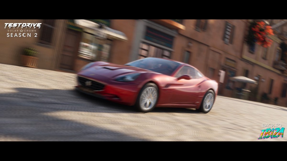 🐎🔴 Ferrari California is back on its territory: Ibiza! The TDU 2 icon is available now with Season 2 on PC, PS5 & Xbox Series X|S!
