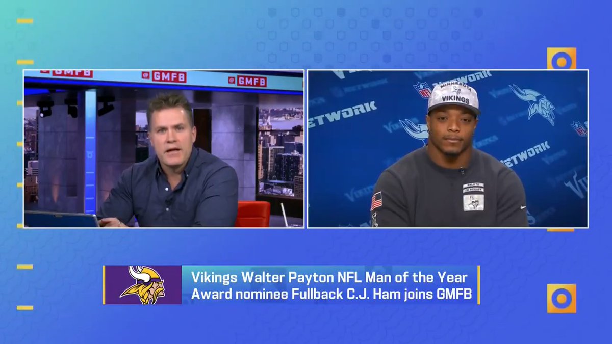 .CJ Ham is top-tier on and off the field. #WPMOYChallenge #ProBowlVote 📺: @GMFB | @NFLNetwork