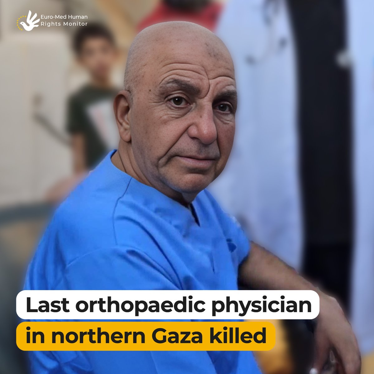 He refused to comply with Israeli forced displacement orders and insisted to stay to treat the wounded.. The last orthopedic physician in northern #Gaza was killed by Israeli forces
