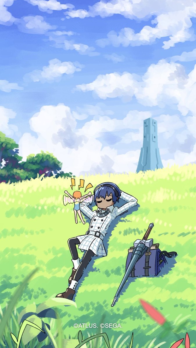 “During hectic travel days, taking a moment to relax in a sunny spot… ☀️” Animation: ゐたみ / itami
