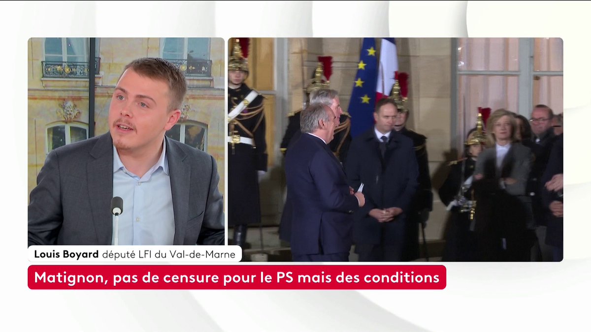 ⚡️ 🗣 "C'est un spectacle pitoyable de la part du président de la République (...) [François Bayrou], c'est un Michel Barnier 'wish'", juge le député LFI, Louis Boyard, après la nomination de François Bayrou à Matignon.