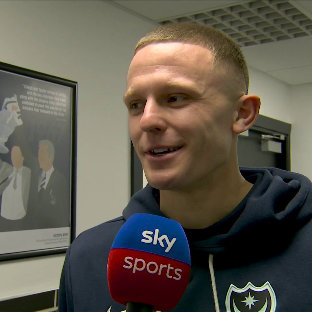 "There's a bit of sugar on top with these goals... hopefully I make it three in three today!" Portsmouth forward Colby Bishop, a Nottingham Forest fan who was released by Derby at youth level, ahead of playing the Rams tonight 🤺