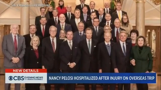 Former House Speaker Nancy Pelosi, 84, is recovering after falling and sustaining a leg injury during a trip to Luxembourg as part of a congressional delegation.