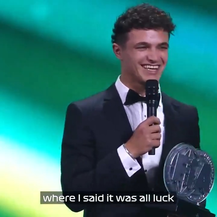 "I retract the comment where I said it was all luck and no talent!" 😅 Lando Norris picks up his award for P2, and reflects on his breakthrough 2024 season #F1