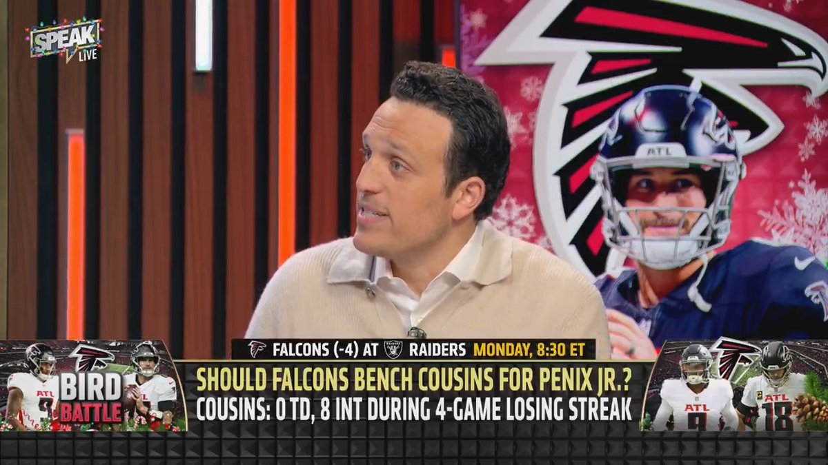 "I truly believe the only reason the Falcons haven't gone to Michael Penix Jr. yet is because of optics... I've had players inside that locker room tell me point black, Michael Penix Jr. is the best quarterback in this building." — Jordan Schultz