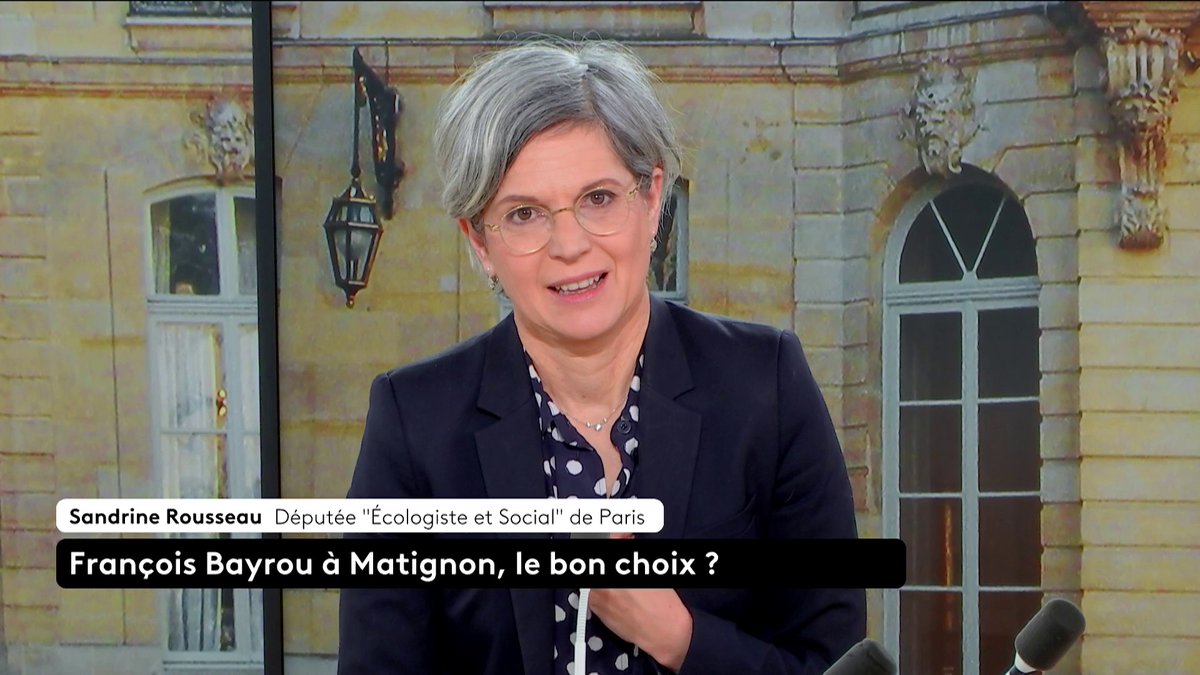 🔴 🗣"Ce à quoi nous allons assister dans les semaines qui viennent, c'est à une espèce de confrontation d'égo, parce que les 2 (Emmanuel Macron et François Bayrou) ont un égo assez développé" déclare Sandrine Rousseau.